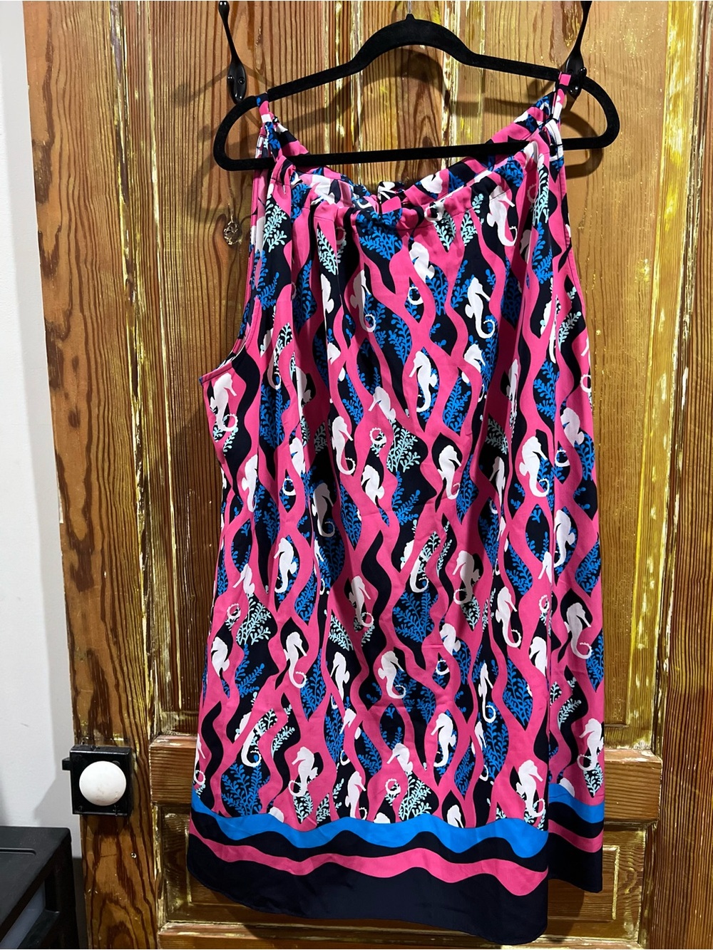 crown & ivy Pink and Blue Patterned Midi Dress